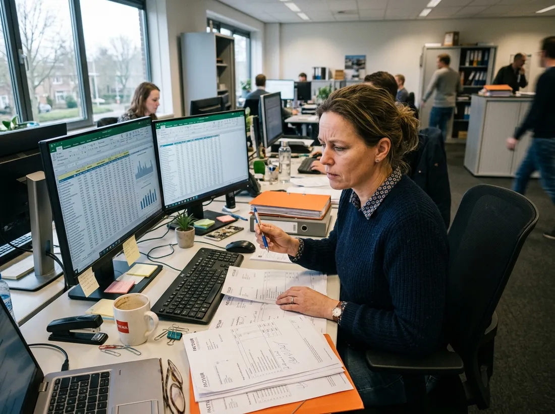 Medewerker matcht handmatig facturen en Excel-bestanden